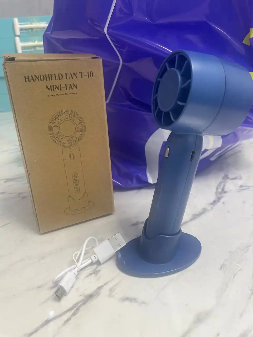 Мини вентилятор ручной, настольный, работающий через USB