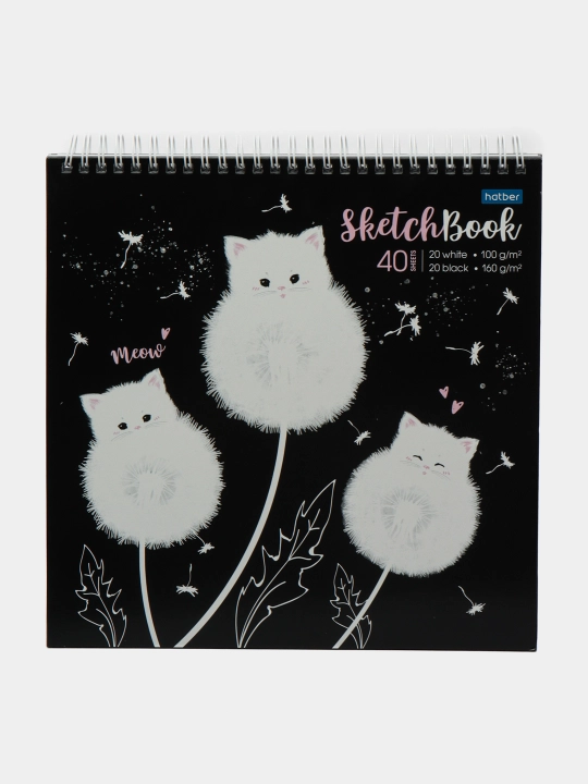 Блокнот SketchBook 28219 Одуванчиковые коты,  40 листов 40Б4Aгр 28219 q0000039 179 - 