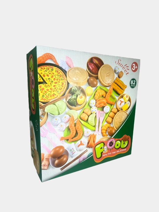 Детский набор "Еда и посуда", игрушечные продукты, детская кухня