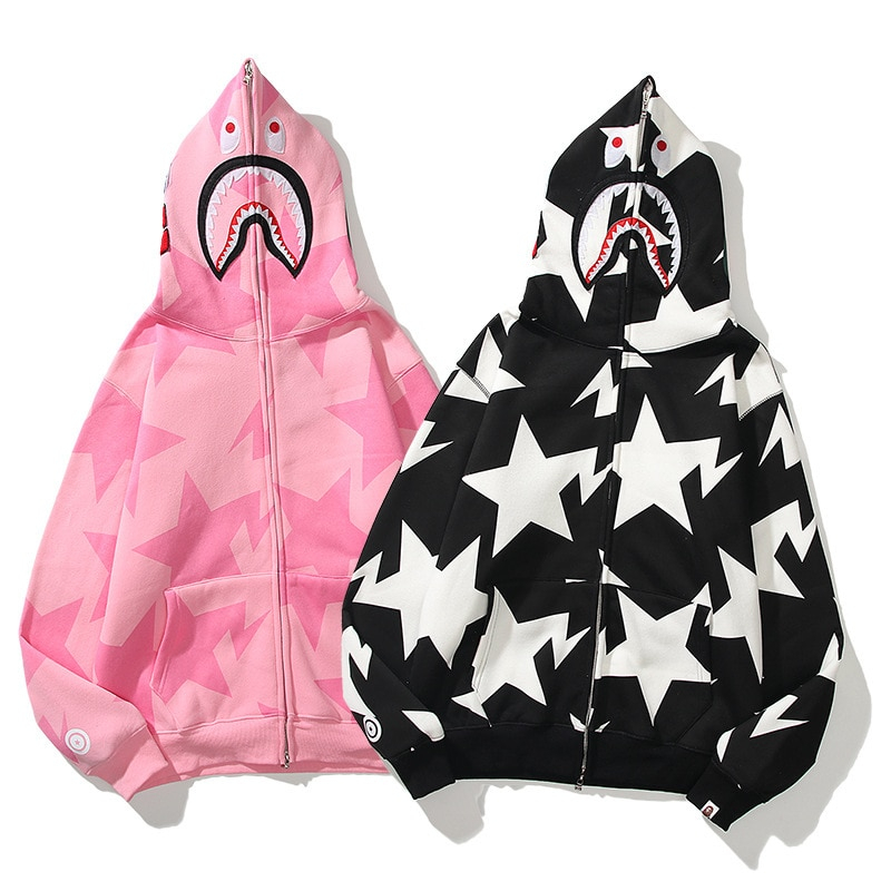 Hoodie Bape Star Black Star Pink Uzum 680619