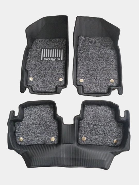 Spark uchun 7D avtomobil pol gilamchalari (EVA,Carbon,Gibrid)–chetlari 5–15 sm balandlikda