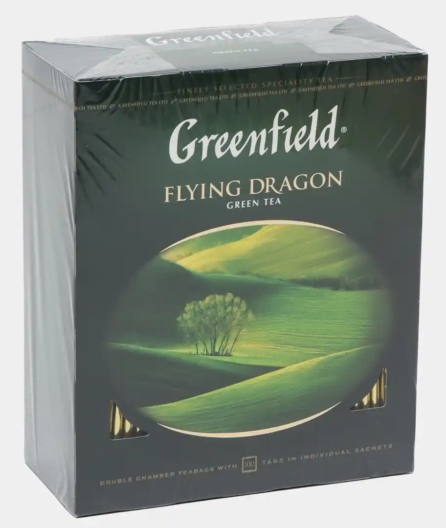Чай зеленый Greenfield flying dragon, 100 пакетиков, 200 г