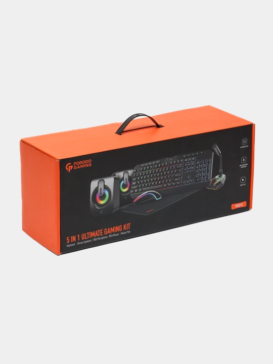 Кompyuter aksessuarlar to'plami Porodo Ultimate Gaming Kit, 5 tasi 1 da