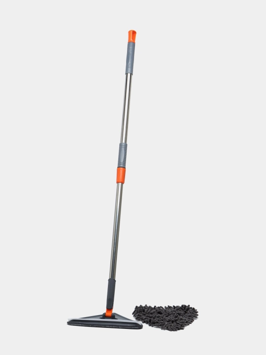 Швабра для мытья окон и пола с микрофиброй, треугольная - 