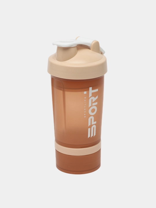 Sport uchun shayker butilka, spiral va protein uchun idishi bilan, 450 ml