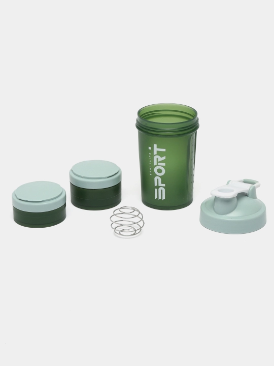 Sport uchun shayker butilka, spiral va protein uchun idishi bilan, 450 ml