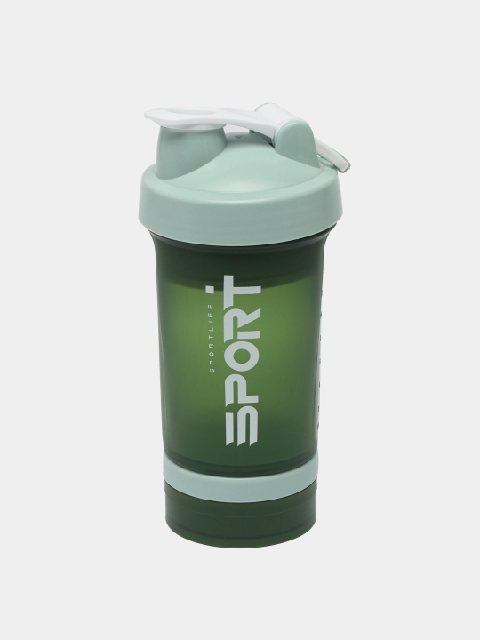 Sport uchun shayker butilka, spiral va protein uchun idishi bilan, 450 ml