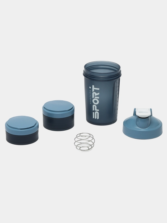 Sport uchun shayker butilka, spiral va protein uchun idishi bilan, 450 ml