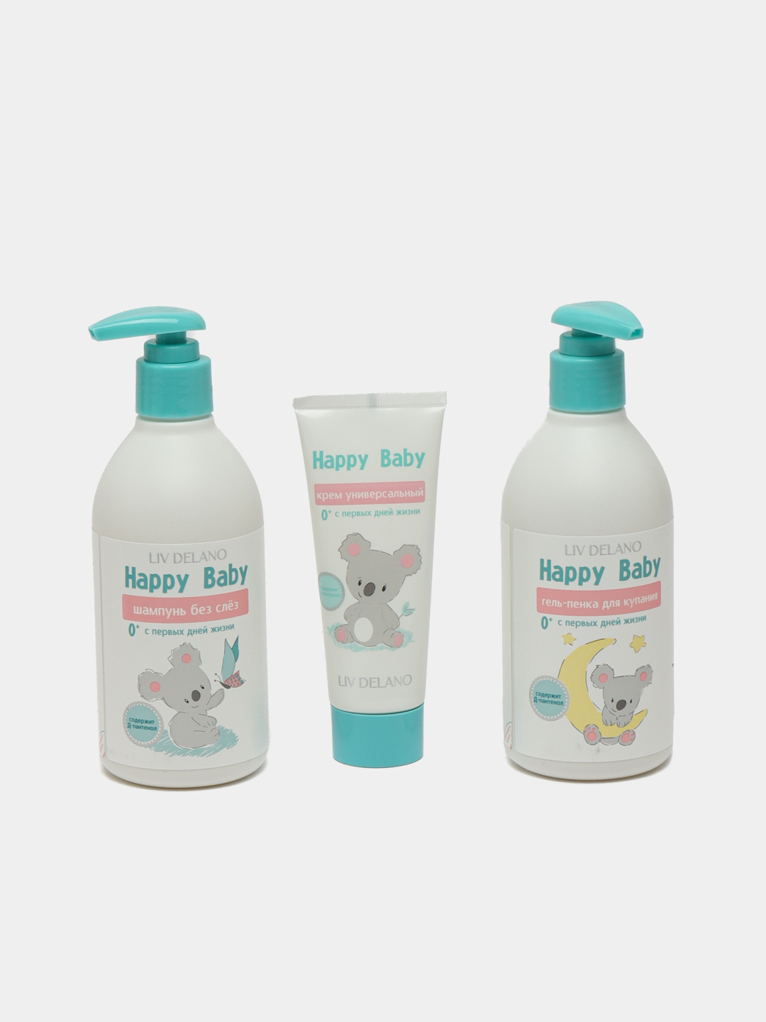 Набор для детей Liv Delano Happy Baby, шампунь, гель-пенка, крем, 0+  уход