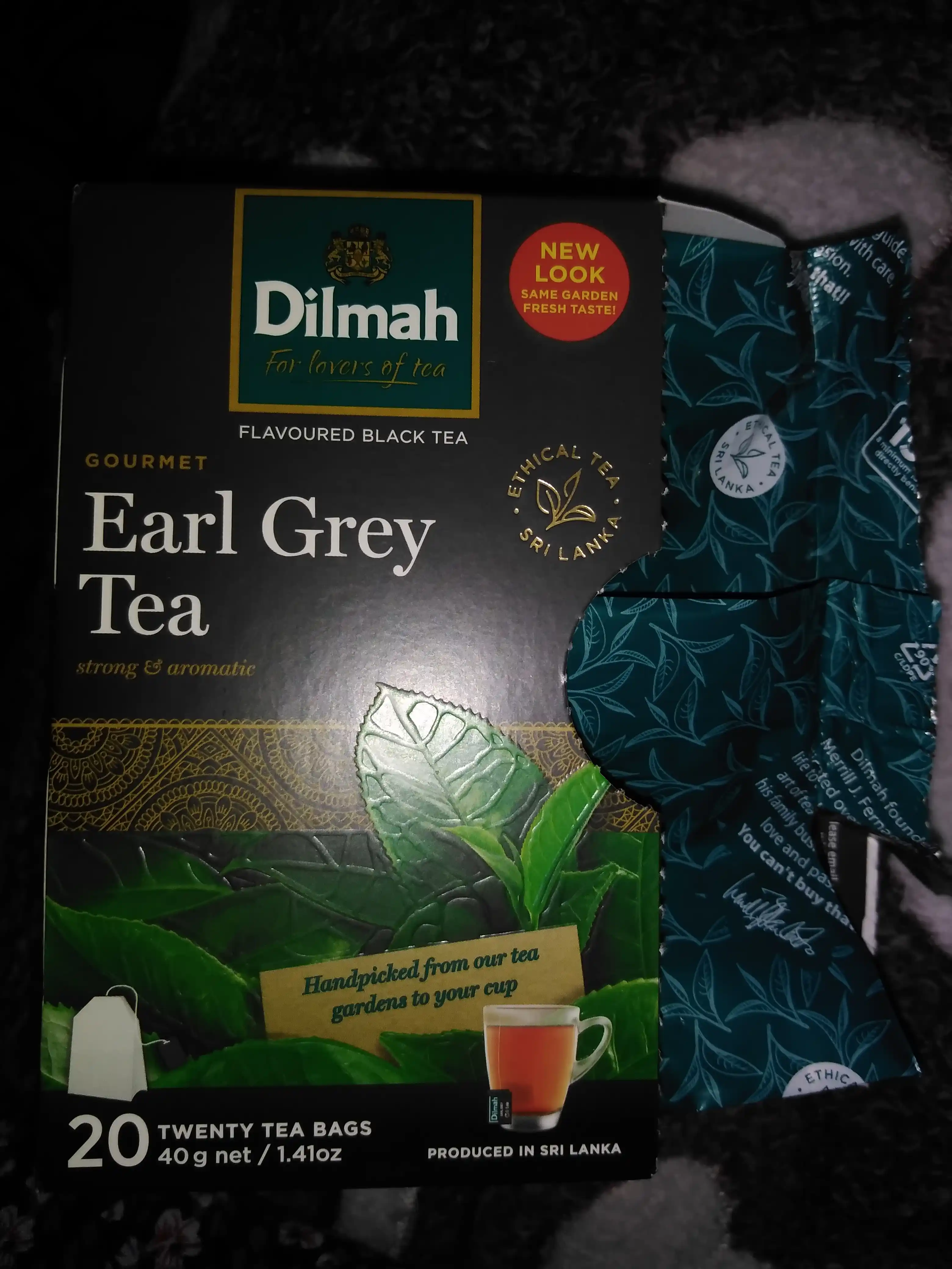 Чёрный чай Dilmah, с бергамотом, 20 пакетиков