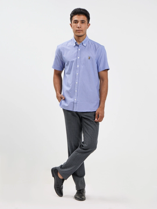 Рубашка мужская U.S. Polo ASSN l Ur1328, хлопок, с коротким рукавом, классическая