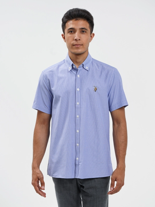 Рубашка мужская U.S. Polo ASSN l Ur1328, хлопок, с коротким рукавом, классическая - 
