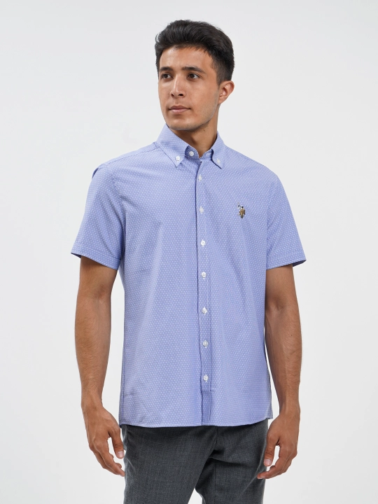 Рубашка мужская U.S. Polo ASSN l Ur1328, хлопок, с коротким рукавом, классическая
