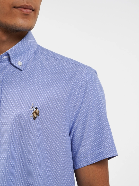 Рубашка мужская U.S. Polo ASSN l Ur1328, хлопок, с коротким рукавом, классическая