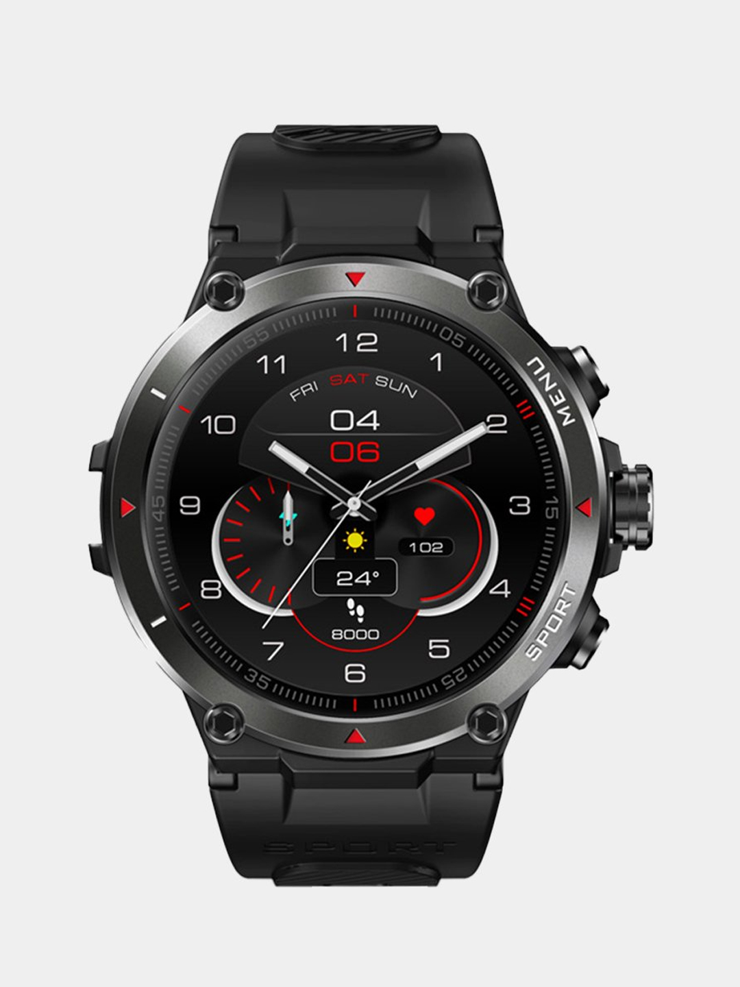 Smart soat Zeblaze Stratos 2 — AMOLED ekran, GPS, 5 ATM suvdan himoya, yurak urishi, SpO₂