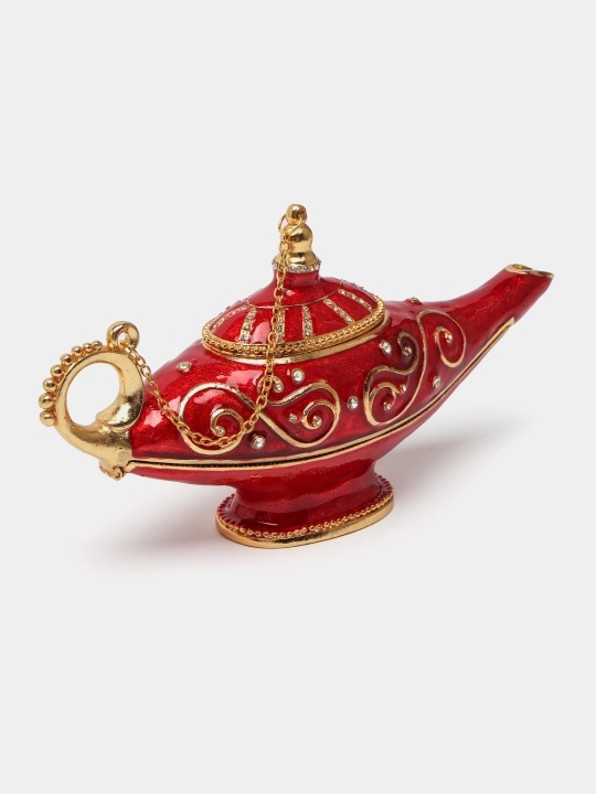 Aladdin lampasi, qizil, dekorativ, 20 sm