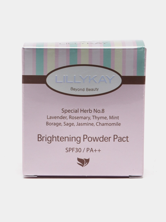 Пудра для лица 1+1, осветляющая пудра Lillykay Brightening Powder Pact SPF30+, Корея