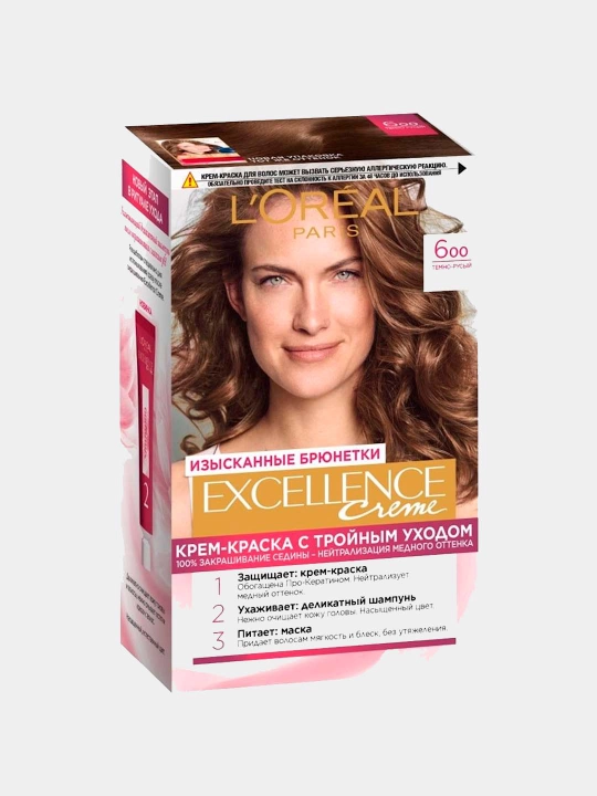 Soch bo'yog'i L'Oreal Paris Excellence Creme, to'q sariq, ton 6
