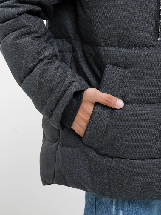 Стильная и теплая зимняя мужская куртка-пуховик Duppont Sorona Aura Dark Grey, до -20С