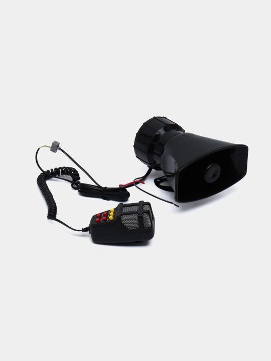 Sirena, karnay va mikrofon bilan SGU, 7 xil signal, 12V, 100W, 150 Db