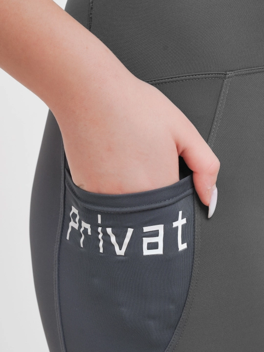 Cho'ntak bilan nozik ayollar leggingslari, tortib turuvchi velosiped shortilari