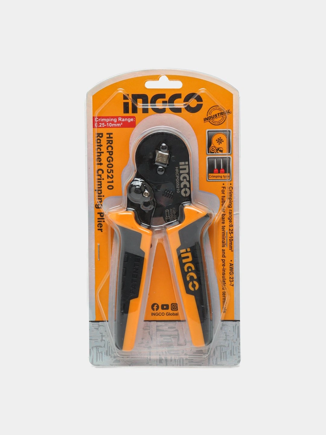 Пресс клещи для обжима втулочных наконечников Industrial Ingco ...