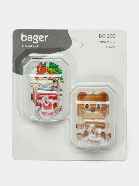 Plastik ilgaklar BG-206, 2 dona - 