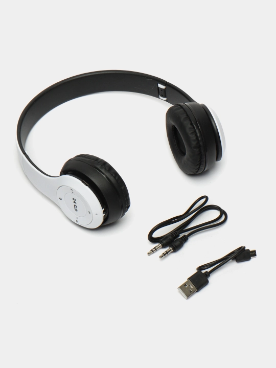 Simsiz yig'iladigan quloqchinlar P47 Wireless, mikrofonli, radio va CD fleshka uyasi bilan
