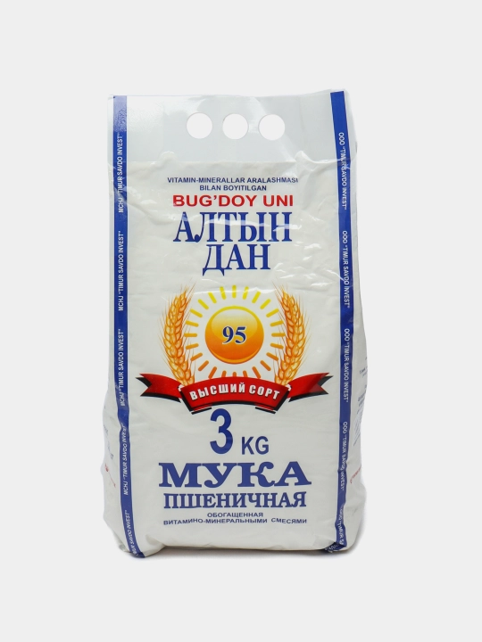 Мука пшеничная Алтын дан, высший сорт, 3 кг, П/П