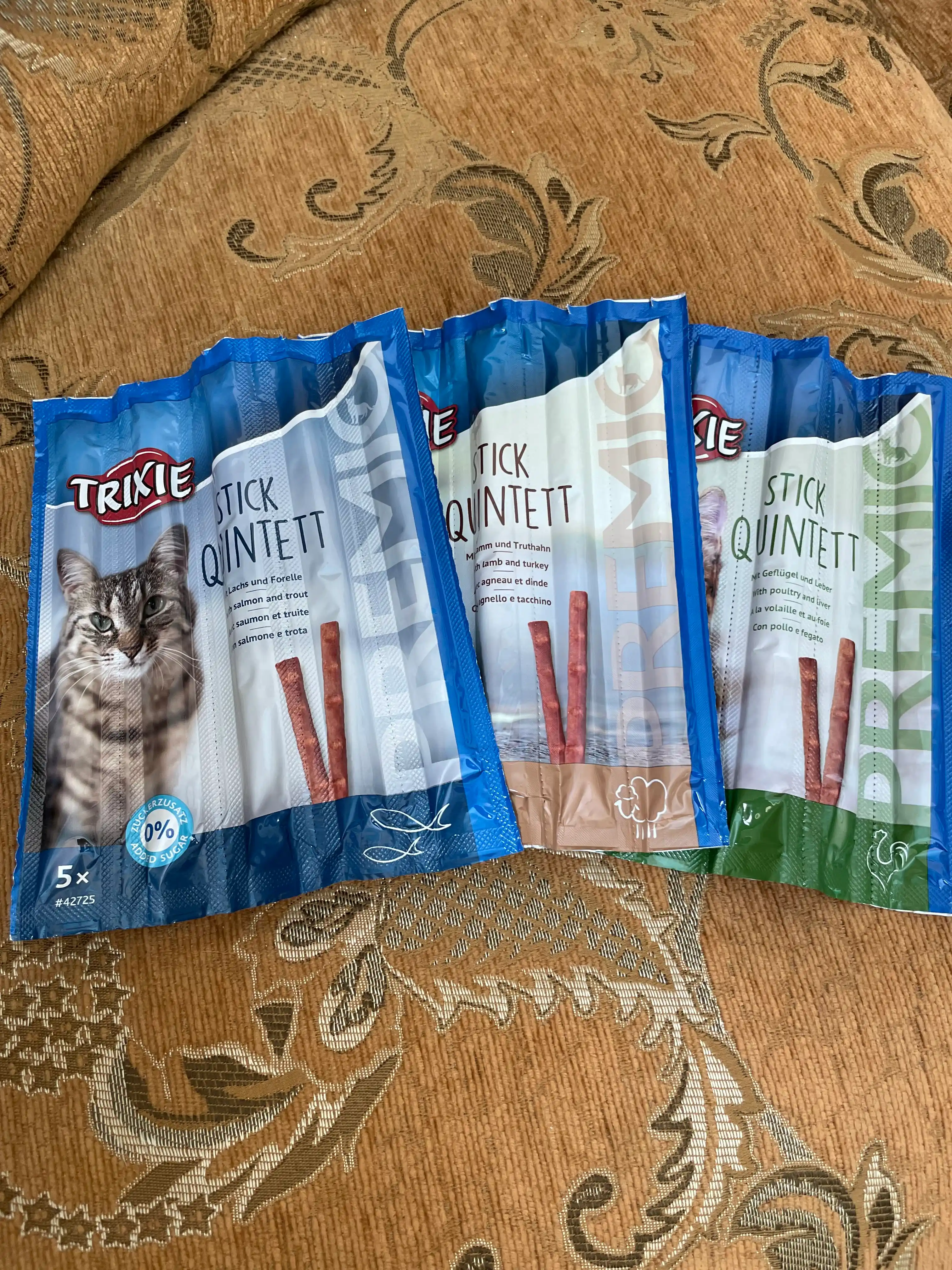 Mushuklar uchun davolar Trixie Quintett parranda go'shti va jigar, 5 dona * 5 g