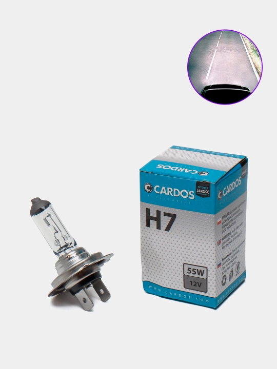 Лампа галогеновая Cardos H7 PX26d, 12V, 55 W - 