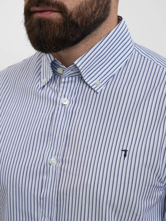 Рубашка мужская Trussardi Jeans l Tr1903, хлопок, с длинным рукавом, классическая
