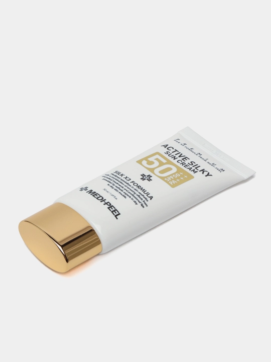 Солнцезащитный крем Medi Peel Active Silky, SPF50+, с комплексом пептидов и шёлка