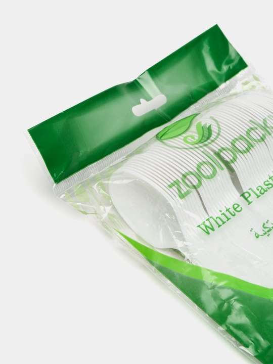 Zoolpack bir martalik plastik qoshiqlar 50 dona 16,5 sm (165)