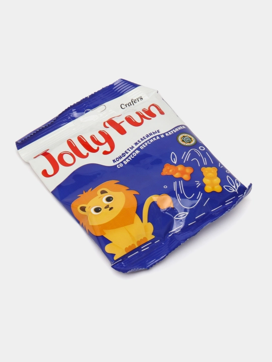 Jeleli konfetlar Jolly Fun shaftoli va qulupnay ta'mi bilan, 70 g