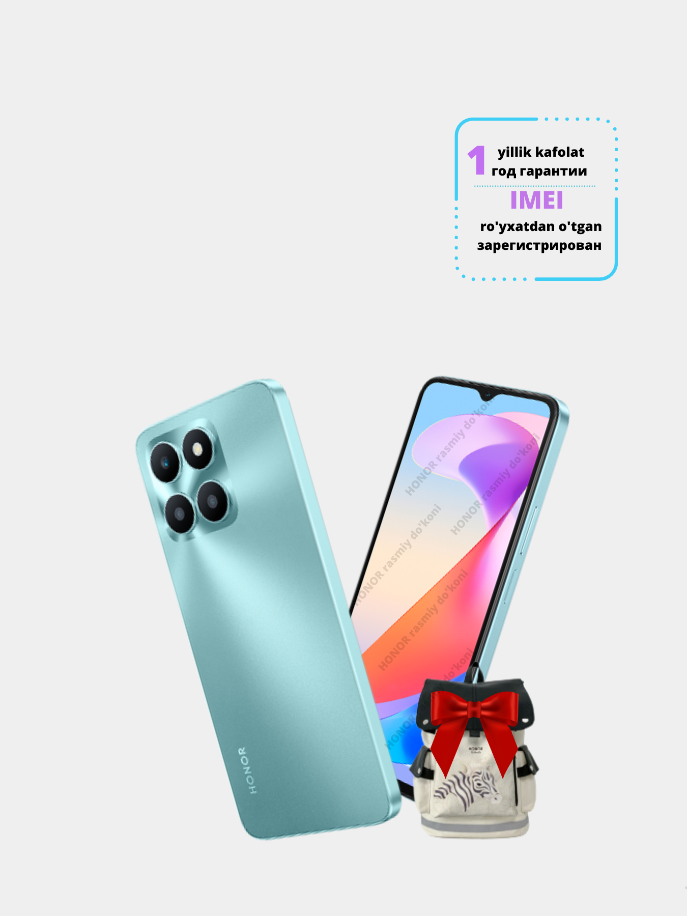 Смартфон Honor X6a, 4/128 ГБ с большой батареей 5200 мА/ч + рюкзак ...