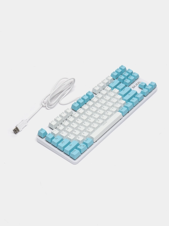 Mexanik klaviatura BAJEAL K100.blue-white, 87 tugma, RGB yoritgichli - 