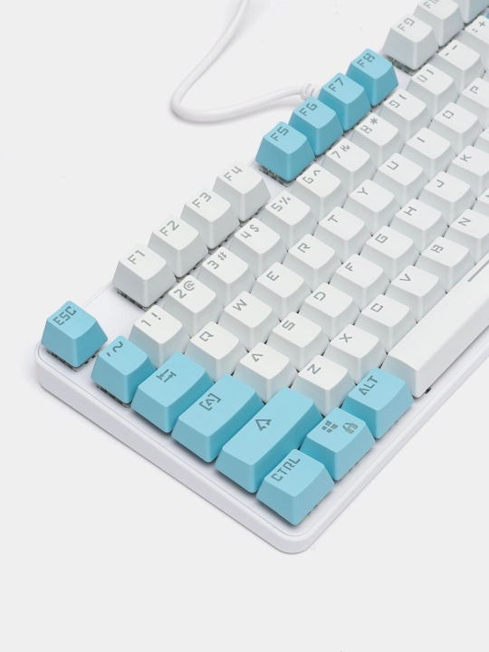 Mexanik klaviatura BAJEAL K100.blue-white, 87 tugma, RGB yoritgichli