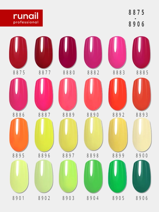 Гель - лак "Runail Gel Polish", 48 ярких оттенков, 9 мл
