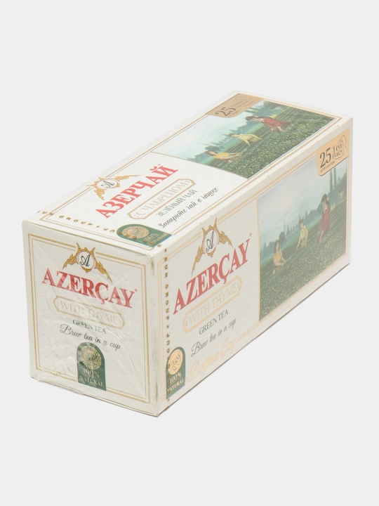 Yashil choy Azercay, bir martalik, timyan bilan, 50 gr, 25 dona paket