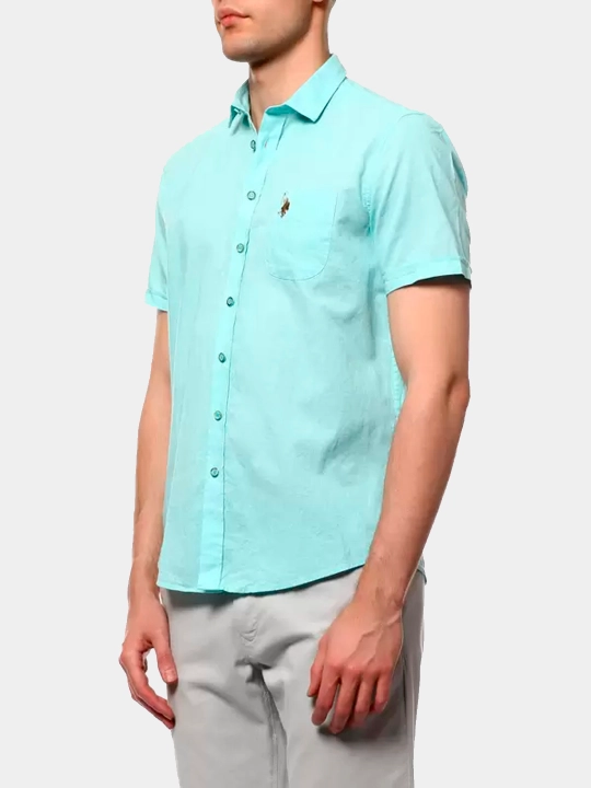 Рубашка мужская U.S. Polo ASSN l Ur1328, хлопок, с коротким рукавом, классическая