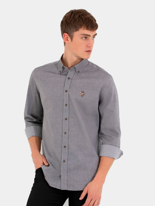 Рубашка мужская U.S. Polo ASSN l Ur1328, хлопок, с коротким рукавом, классическая - 