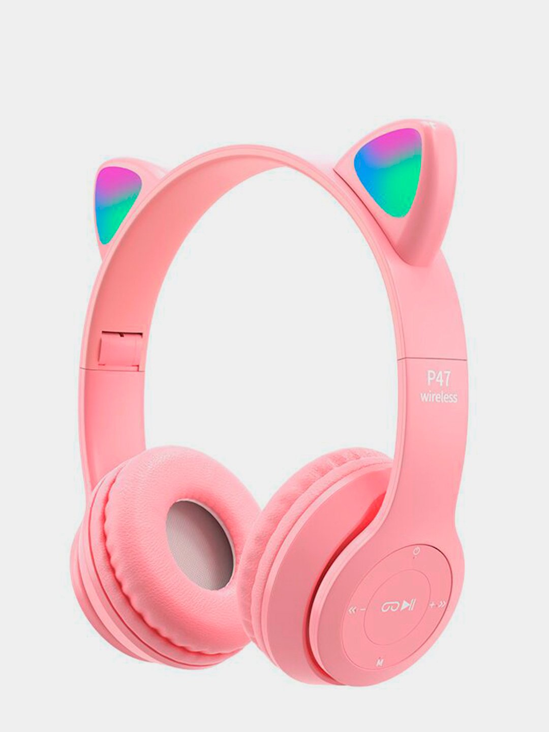 Беспроводные Bluetooth наушники Cat Ear P47 M, с кошачьими светящимися ушками - 