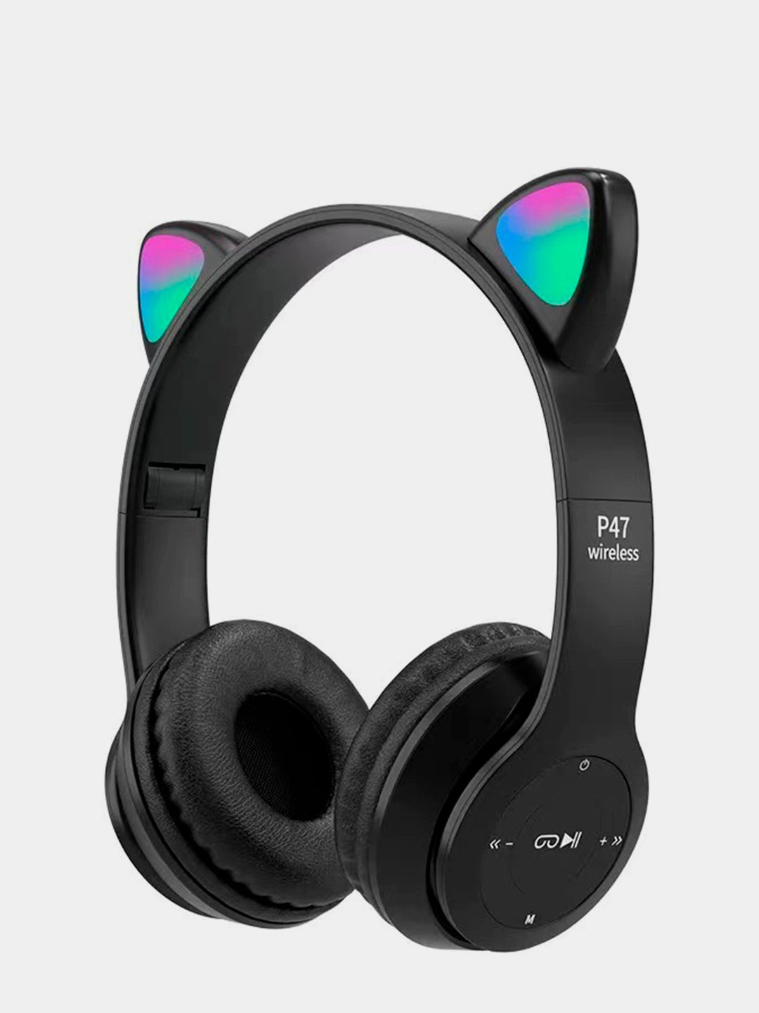 Беспроводные Bluetooth наушники Cat Ear P47 M, с кошачьими светящимися ушками - 