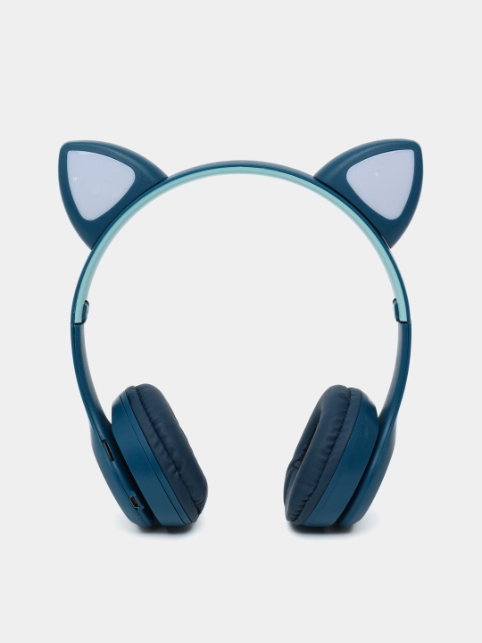 Беспроводные Bluetooth наушники Cat Ear P47 M, с кошачьими светящимися ушками - 
