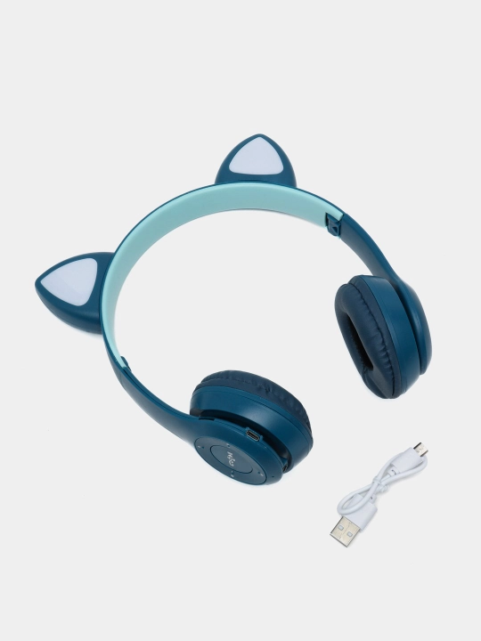 Yorqin mushuk quloqlari bilan simsiz Bluetooth quloqchinlar Cat Ear P47 M