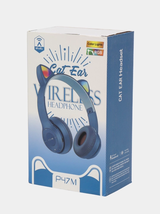 Yorqin mushuk quloqlari bilan simsiz Bluetooth quloqchinlar Cat Ear P47 M