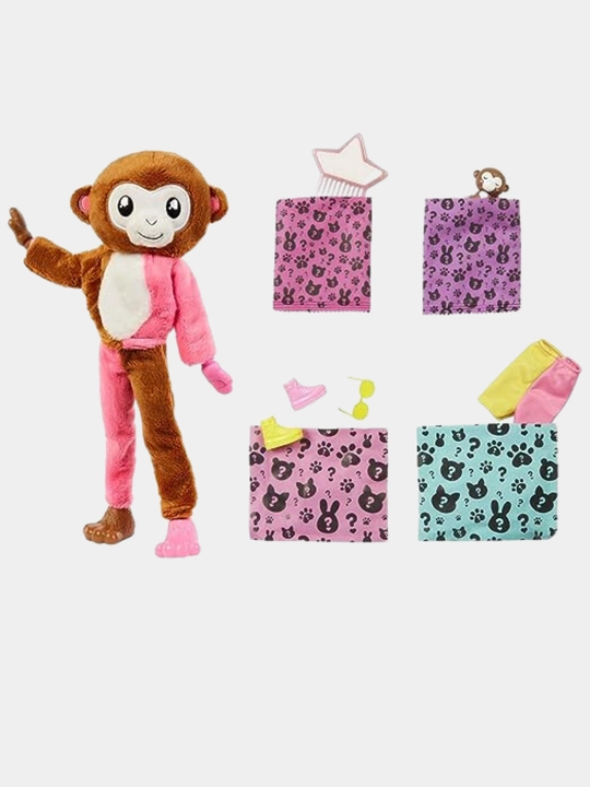 Кукла-сюрприз Barbie Cutie Reveal Fashion Doll, Jungle Series Monkey Plush Costume
