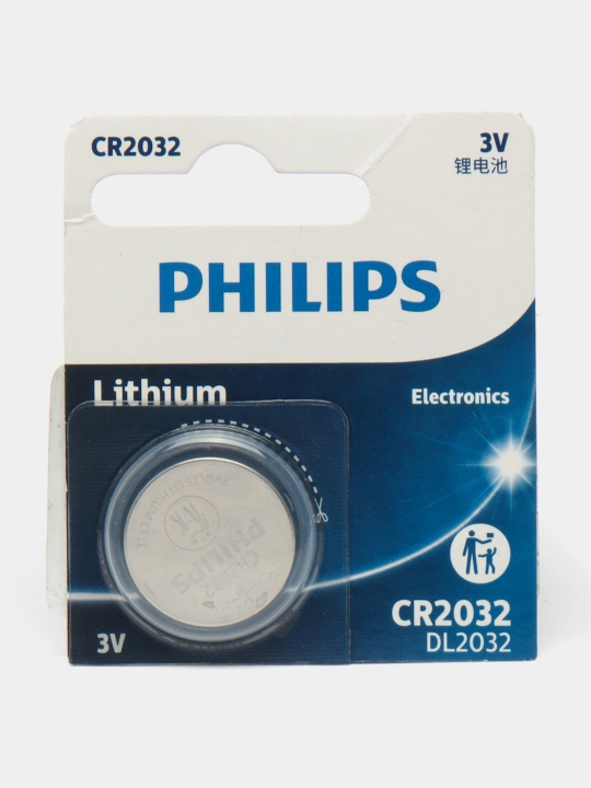 Batareya CR2032 Phillips lityum, 3V, 1 dona - 