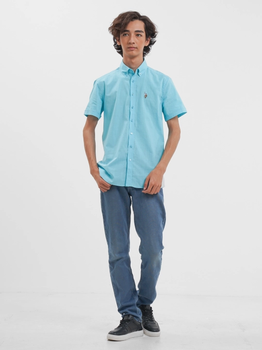 Рубашка мужская U.S. Polo ASSN l Ur1328, хлопок, с коротким рукавом, классическая